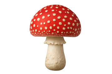 Amanita muscaria mushroom with red cap and white spots