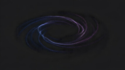 Abstract Galaxy Spiral with Purple and Blue Particles on Dark Background