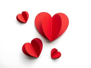 Red Paper Cutout Hearts