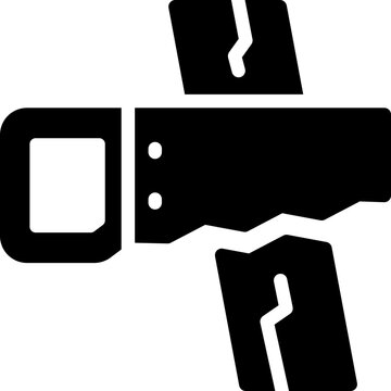 hand saw glyph icon. Strong and solid vector icon for websites, mobile interfaces, presentations, and visual branding. High quality and easy to edit.