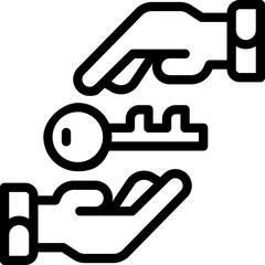 Obraz premium deal line icon. Clean and minimalist vector icon for websites, mobile apps, presentations, and logos. Fully scalable and customizable for any project.