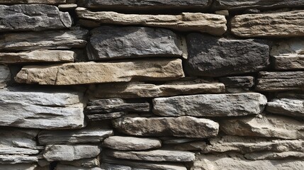 Fototapeta premium Close-up Texture of Natural Stacked Stone Wall Background.