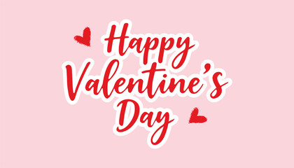 Happy Valentine&rsquo;s Day Handwritten Calligraphy card