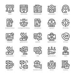 Business Service Icon pack for your website, mobile, presentation, and logo design. Business Service Icon outline design. Vector graphics illustration and editable stroke.
