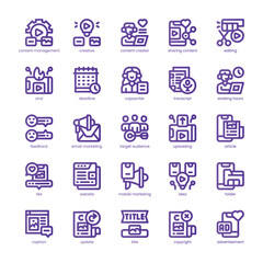 Copywriting Icon pack for your website, mobile, presentation, and logo design. Copywriting Icon line basic color design. Vector graphics illustration and editable stroke.