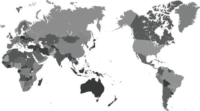 Political map of world vector illustartion