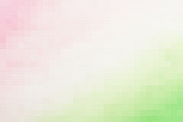 絵画用キャンバスと、ピンクと緑のモザイク