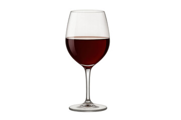 Red wine in a glass, isolated with transparent background