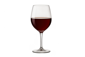 Red wine in a glass, isolated with transparent background