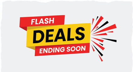 Dynamic flash deals banner on a clean background to announce limited-time offers to customers