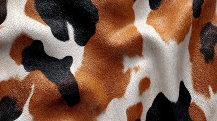 A close-up view presents a soft, undulating surface with a blend of black, brown, and white organic patterns. The textures emulate animal fur