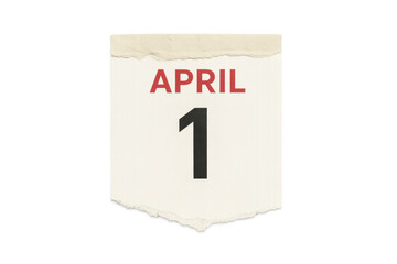 Obraz premium April 1 calendar page celebrating april fool's day