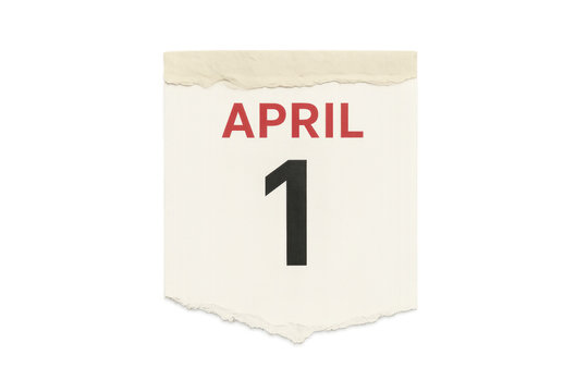 April 1 calendar page celebrating april fool's day