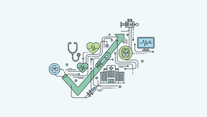 Healthcare technology innovation and medical progress illustration.