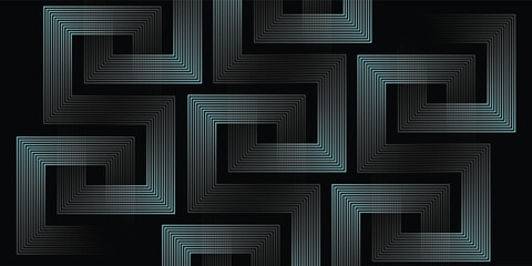 Black colour abstract background with sky blue colour geometric arrow shapes glowing lines vector illustration eps10. Futuristic, technology,Luxury, pattern.