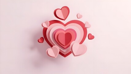 Artistic Design: Concentric Layered Heart Paper Art for Romantic Cards