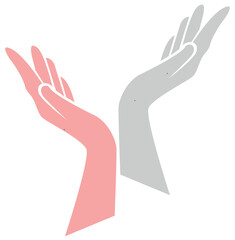 Fototapeta premium minimal Helping Hands Icon Showing Compassion and Aid