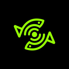 The logo is a radar fish and internet symbol. Unique and elegant