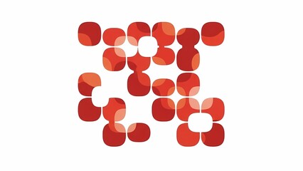 Abstract Red Rounded Squares Pattern on White Background