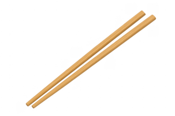 Wooden chopsticks for asian cuisine on transparent background