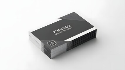Sleek and professional business card design concept stack for modern corporate identity and effective brand representation on a pristine white background