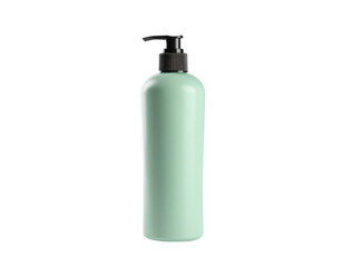 Fototapeta premium Minimalist Light Green Lotion Bottle with Black Pump Dispenser.