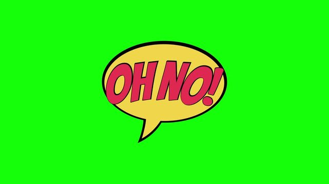 Oh no chat bubble bundle on green screen background