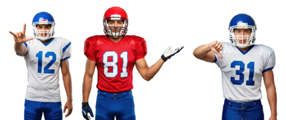 Football Players in Uniform Celebrating Sports Team Spirit and Athletics