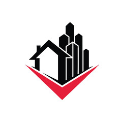 Fototapeta premium Modern residential and commercial architecture symbol representing growth and stability in urban development for branding purposes