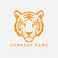 Tiger Head Vector Icon Illustration in Bold Wild Animal Style