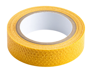 Yellow Textured Grip Tape Roll Isolated on White Background.
