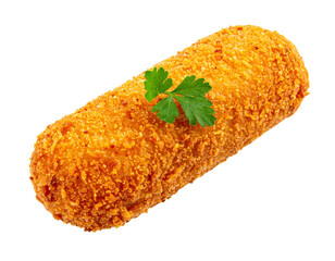 Golden Fried Croquette with Parsley Garnish.