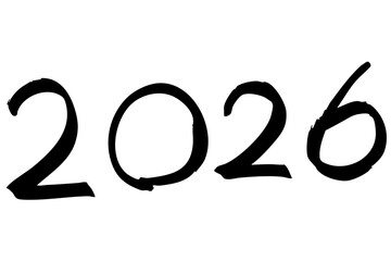 2026年の数字線画イラスト｜おしゃれな新年デザイン素材