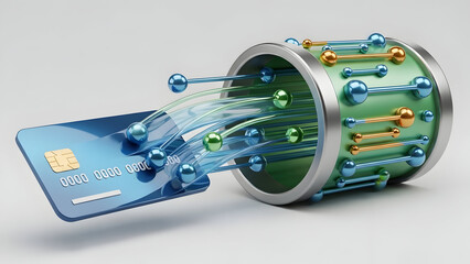 Credit Card Data Being Sucked into a Digital Vortex.