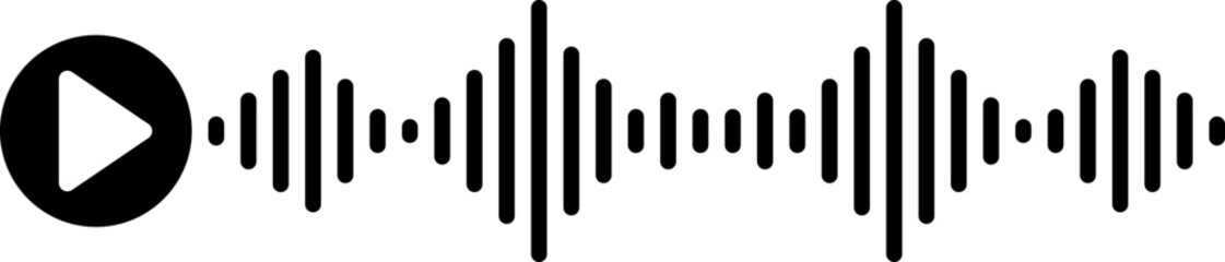 Play button with sound waves