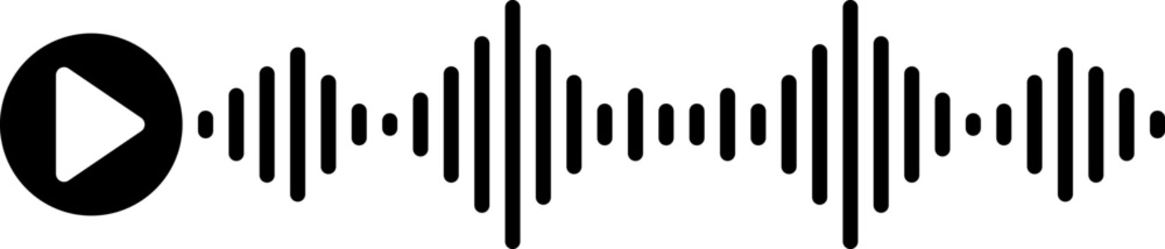 Play button with sound waves