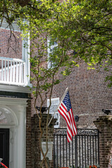 American flag at The Alexander House, Charleston.