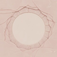 Abstract design with concentric circles made of layered paper like material in soft pink tones.
