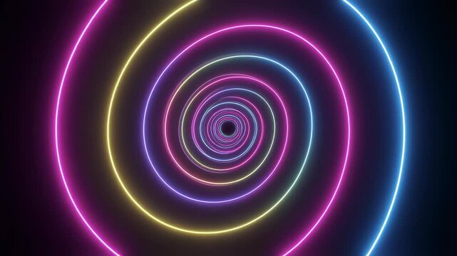 Neon Spiral Energy Rotating Precise Proteus Abstract Loop