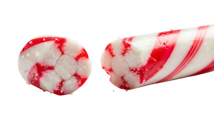Red And White Striped Candy Cane Crosssection On Black