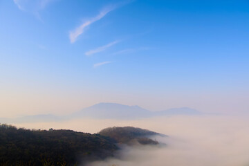 A sea of clouds from the top