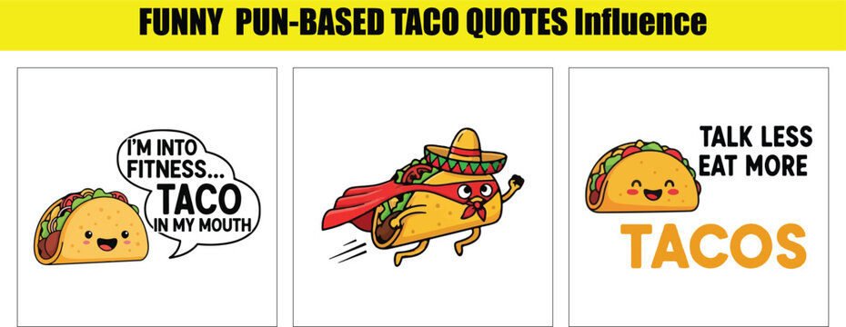 Funny Taco Fitness and Superhero Taco Illustrations Keywords: taco, food, cartoon, character