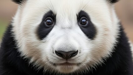 Obraz premium Close-up of giant panda with distinct black and white fur pattern
