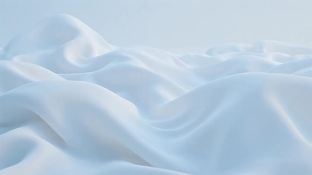 A serene landscape of undulating white sand dunes viewed from a low angle