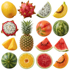 Colorful Fresh Tropical Fruit Medley