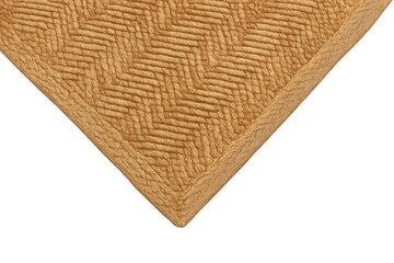 Brown herringbone woven textile texture with transparent background