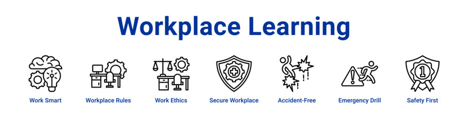 Workplace Learning Icon Banner and Collection