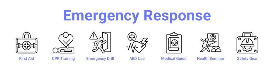 Emergency Response Icon Banner and Collection