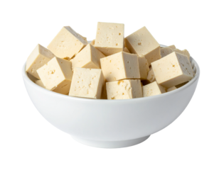 Bowl of Cubed Tofu.