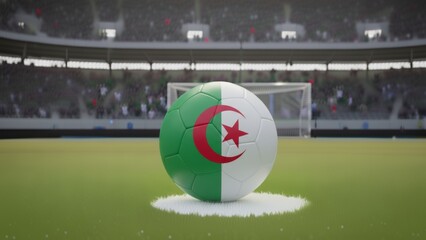 Algerian national football team spirit captured on a vibrant stadium pitch during a match